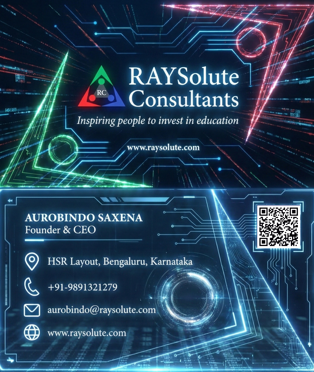 RAYSolute Business Card - Aurobindo Saxena